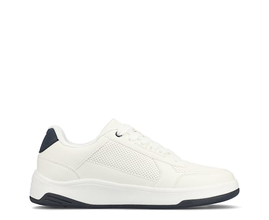 Vance Co. Men's Swift Comfort Perforated Low Top Flexible Sneaker - White