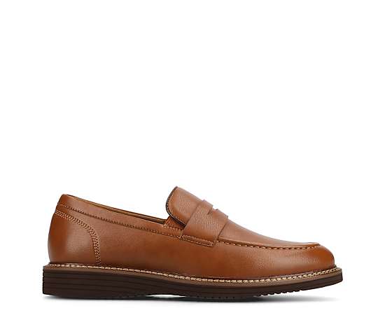 Vance Co Princeton Mens Almond Closed Toe Loafers, 13 Medium, Brown