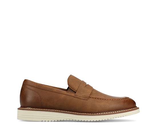 Vance Co Princeton Mens Almond Closed Toe Loafers, 13 Medium, Brown