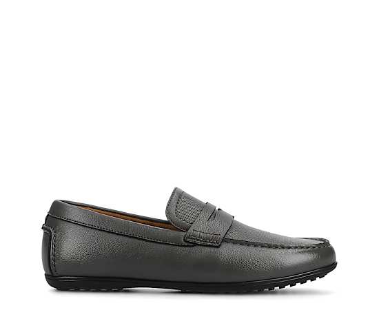 Vance Co Yates Mens Round Closed Toe Loafers, 10 Medium, Gray