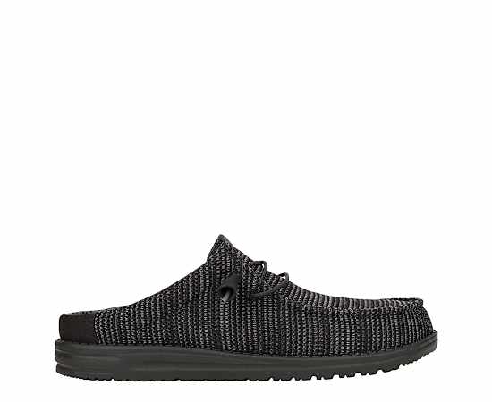 HEYDUDE | Men's Mules | Wally Slip Stretch Sox - Black | Size 14