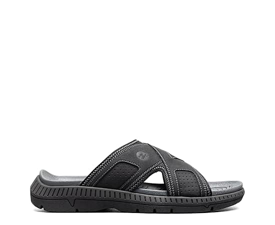 Nunn Bush Mens Laguna Slide Sandals, 7 Medium, Black