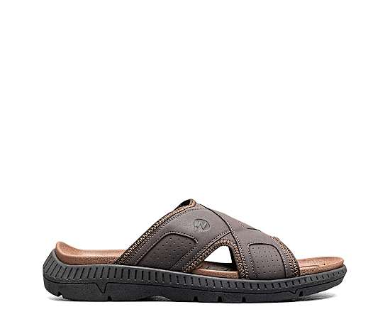 Nunn Bush Mens Laguna Slide Sandals, 9 Medium, Brown