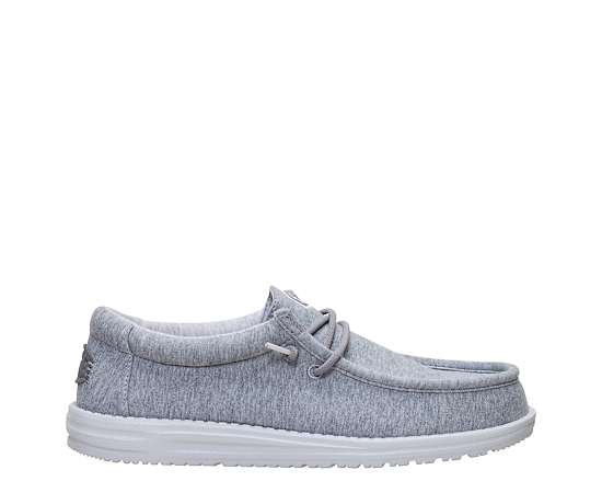 Hey Dude Men's Wally Stretch Jersey Shoes, 10 W, Grey Gray