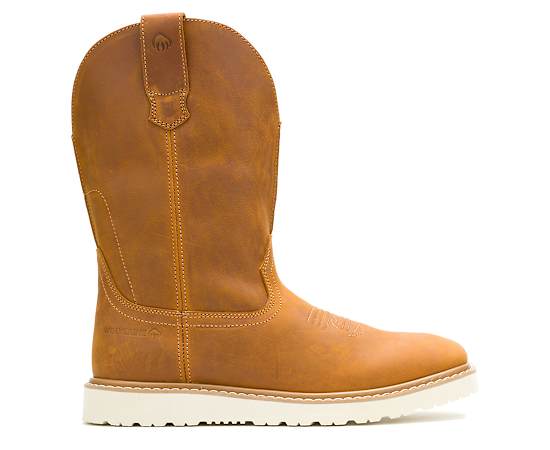 WOLVERINE-MENS BRONC WEDGE PULL-ON WELLINGTON WORK BOOT