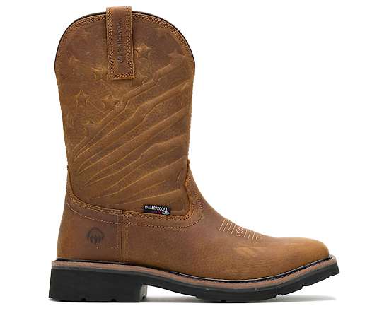 WOLVERINE-MENS X JORDAN DAVIS RANCHER FLAG LX STEEL WELLINGTON