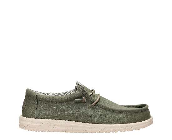 HEYDUDE | Men's Casual | Wally Stretch Canvas - Tea Leaf/Parchment | Size 13