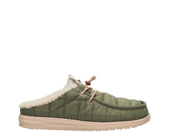 HEYDUDE | Men's Casual | Wally Slip Camp Nylon - Burnt Olive/Sesame | Size 7