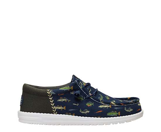 HEYDUDE | Men's Casual | Wally Funk Fishing - Navy Blazer/Multi | Size 11