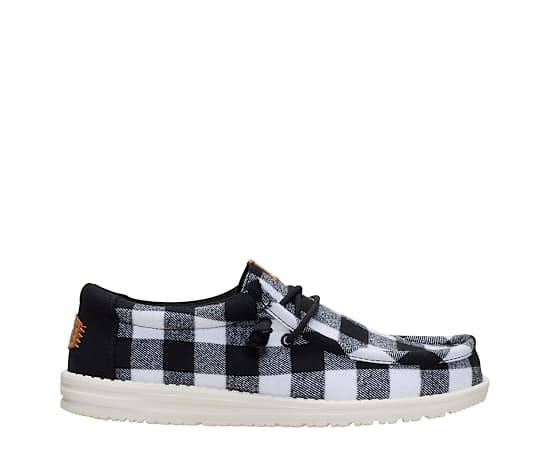 HEYDUDE | Men's Casual | Wally Buffalo Check - Black/Egret | Size 15