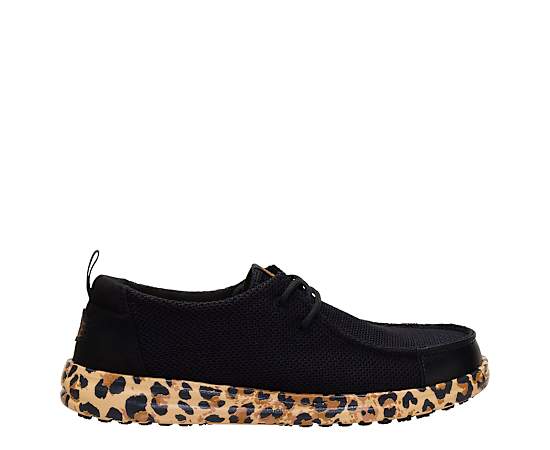 Hey Dude Women's Wendy Work CE Leopard Shoes, Size 5, Leopard Black/Leopard