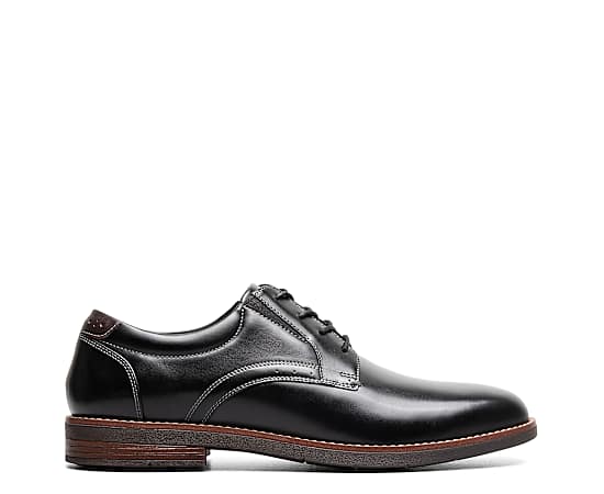 Nunn Bush Fitz Flex Plain Toe Oxford Mens Round Oxford Shoes, 12 Wide, Black