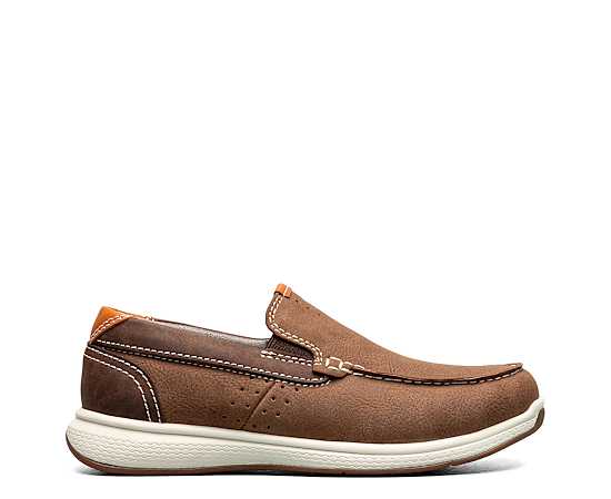 Florsheim Men's Crossover Jr. Moc Toe Slip On Sneaker Mushroom - Size: Boys 2