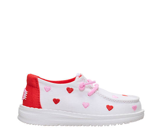 GIRLS WENDY TODDLER EMBROIDERED HEARTS SLIP ON SHOE