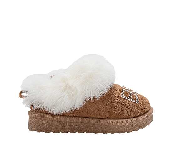 Bebe Toddler Girls' Winter Slip-On Clogs - Cognac