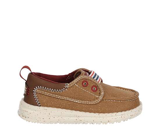 HEYDUDE-BOYS WALLY CRU CRAFTED VARSITY TODDLER SLIP ON SNEAKER