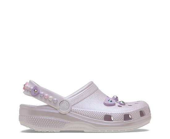 CROCS-GIRLS LITTLE-BIG KID CLASSIC PEARLS & HEART SHINE CLOG