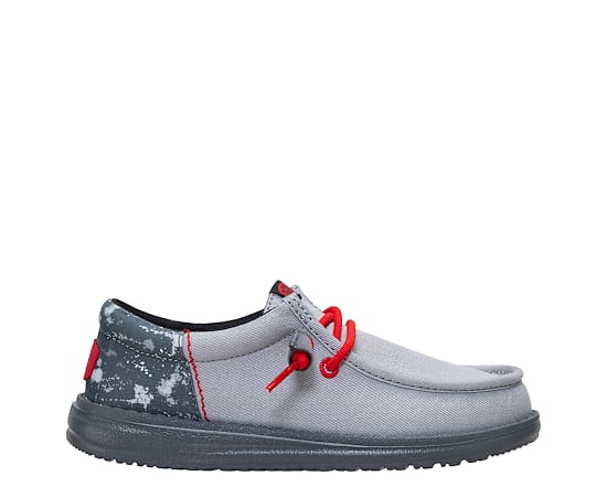 Hey Dude Kids' Wally Funk Splatter Camo Shoes, Size 6, Grey