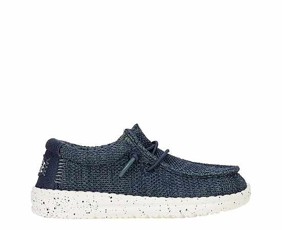 HEYDUDE | Little Kids' Shoes | Wally Toddler Stretch Sox - Navy | Size 5