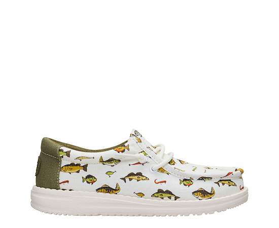HEYDUDE | Boys Shoes | Wally Youth Cast - Egret/Multi | Size 12