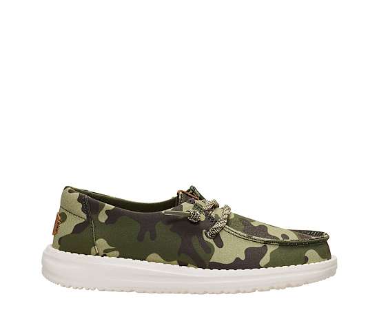 HEYDUDE | Girls Shoes | Wendy Youth Essential Camo - Olive Camo/Multi | Size 11