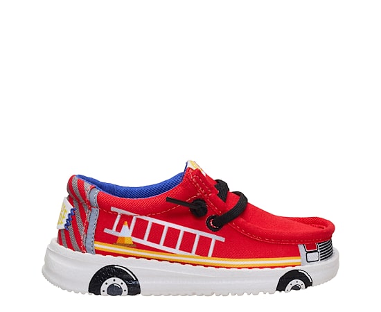 HEYDUDE | Boys Shoes | Wally Funk Toddler Firetruck - Red/Multi | Size 8