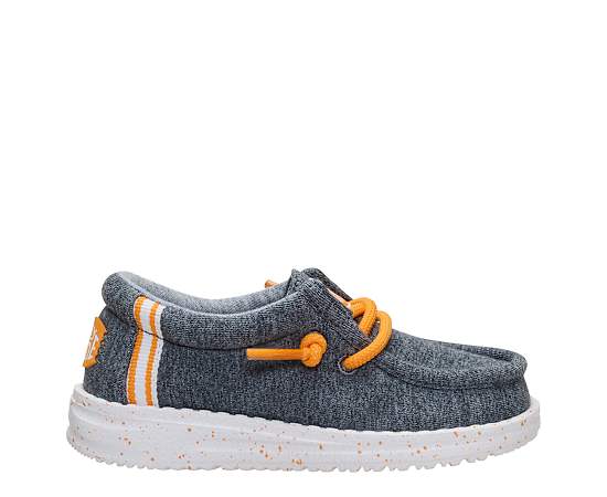 HEYDUDE | Boys Shoes | Wally Toddler Stretch Jersey Varsity - Black/Grey | Size 8