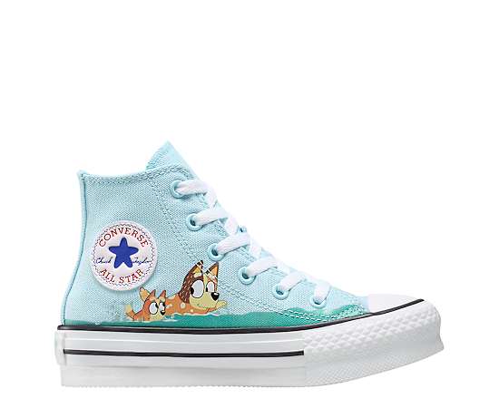 GIRLS LITTLE KID CHUCK TAYLOR ALL STAR EVA LIFT BLUEY