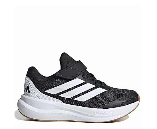 adidas Little Kids Runfalcon 6 Hook-And-Loop Stretch Lace Casual Shoes in Core black/Cloud White/Core Black Size: 3.0