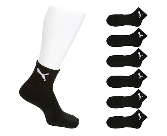 MENS LARGE QUARTER CREW SOCKS 6 PAIRS