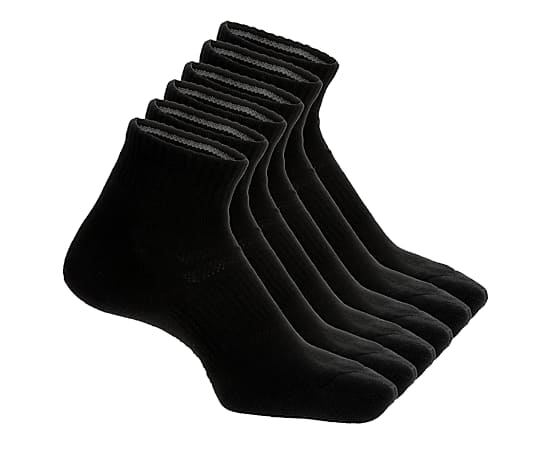 UNISEX MEDIUM QUARTER SOCKS 6 PAIRS