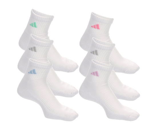 WOMENS ATHLETIC CUSHIONED QUARTER SOCKS 6 PAIRS