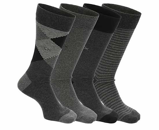 MENS DRESS CREW ARGYLE SOCKS 4 PAIRS