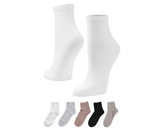 WOMENS PIQUE QUARTER SOCKS 5 PAIRS