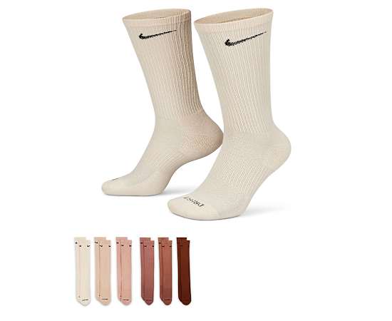 MENS MEDIUM EVERYDAY CUSHIONED CREW SOCKS 6 PAIRS