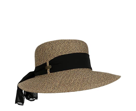 SUN N SAND-UNISEX PAPERBRAID HAT WITH CHIFFON SCARF