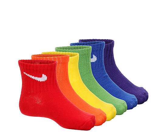 UNISEX 12-24 MONTH QUARTER SOCKS 6 PAIRS