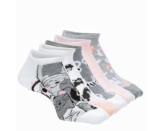 WOMENS MEOW MIX NO SHOW SOCKS 6 PAIRS