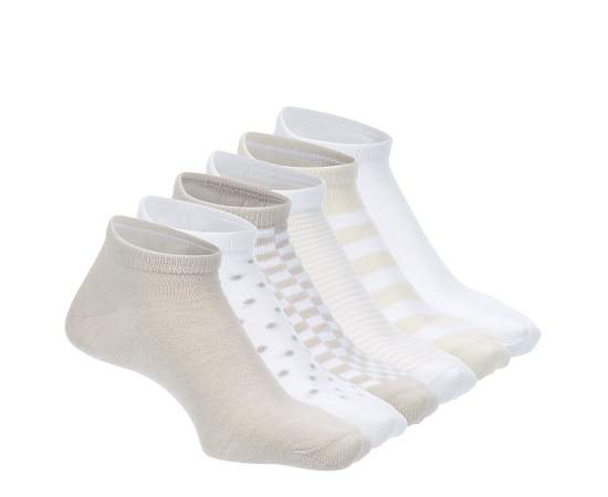 WOMENS SIMPLE PATTERNS NO SHOW SOCKS 6 PAIRS