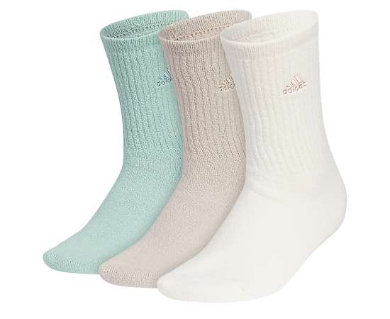 WOMENS CUSHIONED COMFORT CREW SOCKS 3 PAIRS