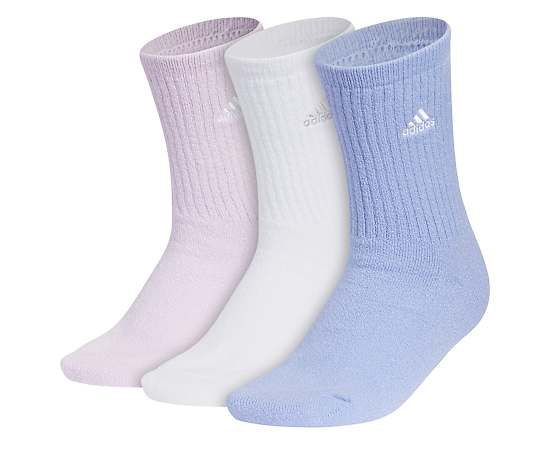 WOMENS CUSHIONED COMFORT CREW SOCKS 3 PAIRS