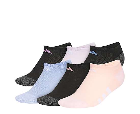 ADIDAS-GIRLS SUPERLITE NO SHOW SOCKS 6 PAIRS