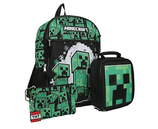 BOYS MINECRAFT 5 PIECE BACKPACK SET