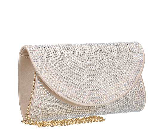 WOMENS FULLY CRYSTAL FLAP CLUTCH