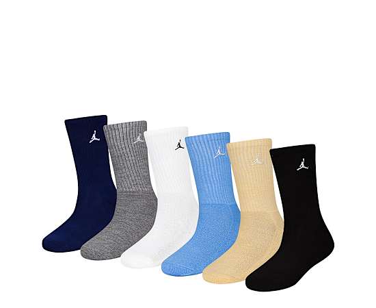JORDAN-BOYS MEDIUM EVERYDAY ESSENTIALS CREW SOCKS 6 PAIRS