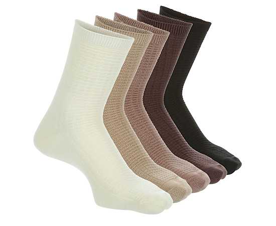 WOMENS WAFFLE QUARTER SOCKS 5 PAIRS