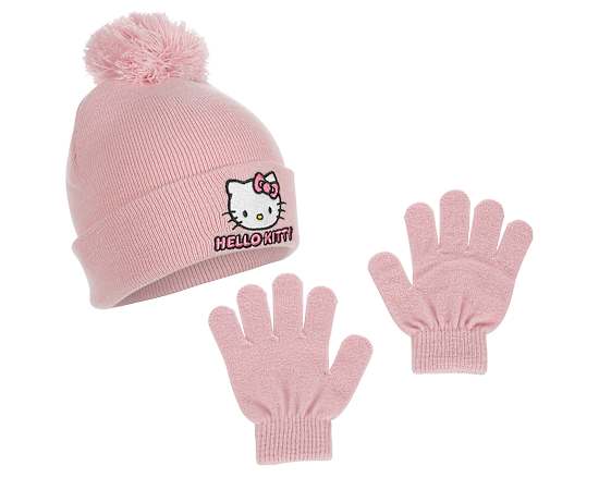 GIRLS HELLO KITTY BEANIE SET