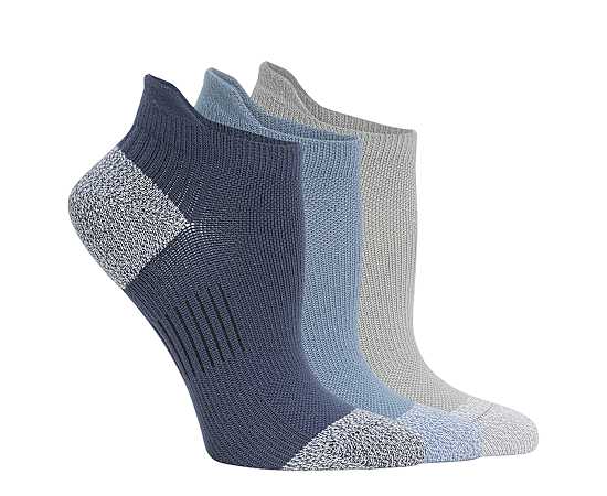 WOMENS PERF POWDER NO SHOW SOCKS 3 PAIRS