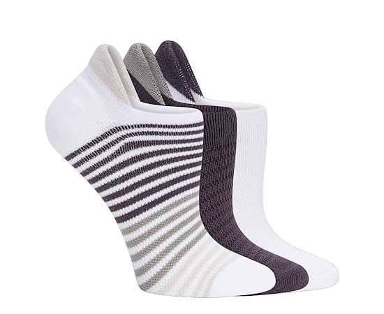 WOMENS TERRY POWDER NO SHOW SOCKS 3 PAIRS