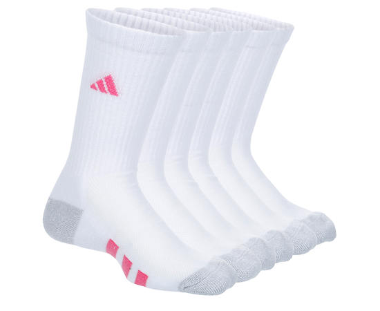 ADIDAS-GIRLS CUSHIONED CREW SOCKS 6 PAIRS